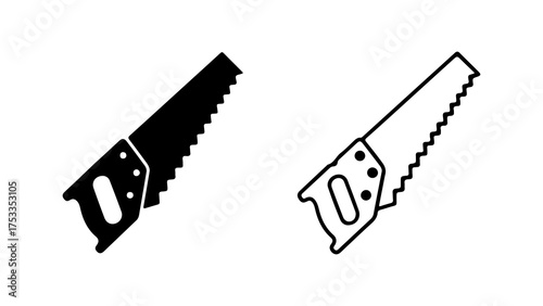 Hand saw icon with transparent background