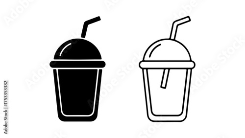 Drink cup with straw with transparent background