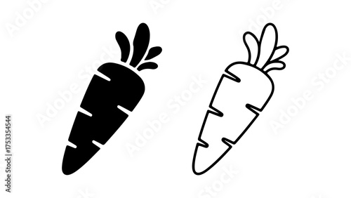 Carrot icon set with transparent background