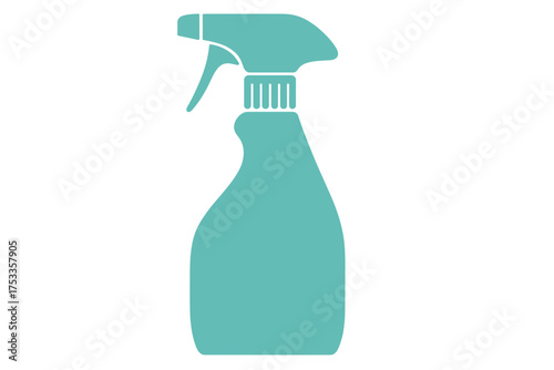 Simple household cleaning spray bottle featuring a trigger handle and nozzle design