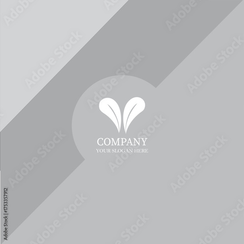 Elegant grey petal logo with soft curves and minimal logo style. Ideal for beauty, wellness, or fashion brands looking for a refined identity.