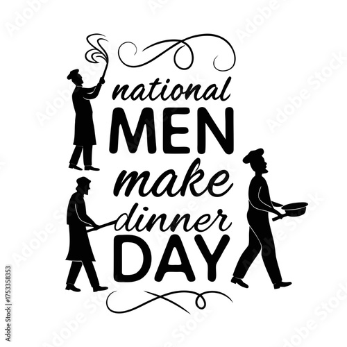 NATIONAL MEN MAKE DINNER DAY vector illustration