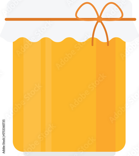 Jar of Honey Flat Illustration. Clean Icon Design Element on Isolated White Background