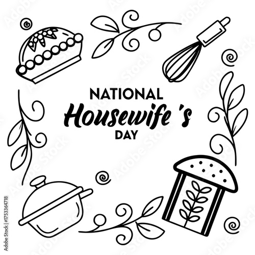 NATIONAL HOUSEWIFE’S DAY vector illustration