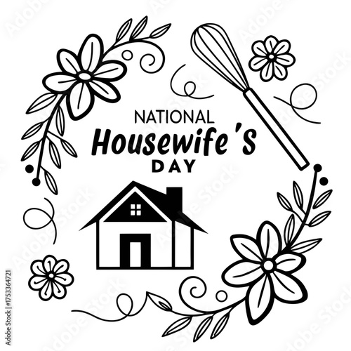 NATIONAL HOUSEWIFE’S DAY vector illustration