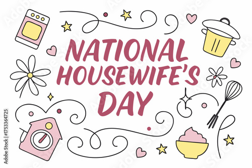 NATIONAL HOUSEWIFE’S DAY vector illustration