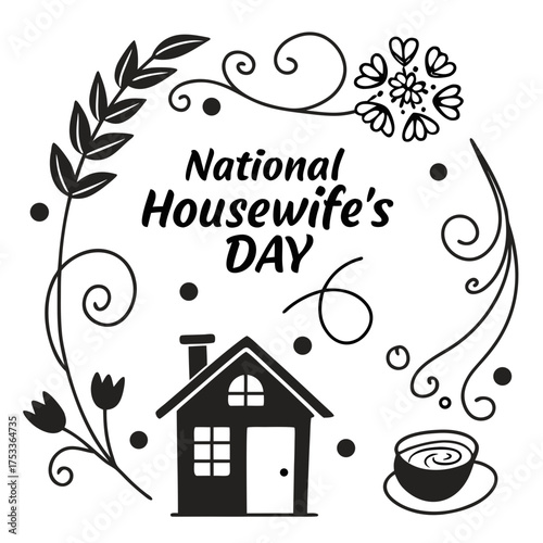 NATIONAL HOUSEWIFE’S DAY vector illustration