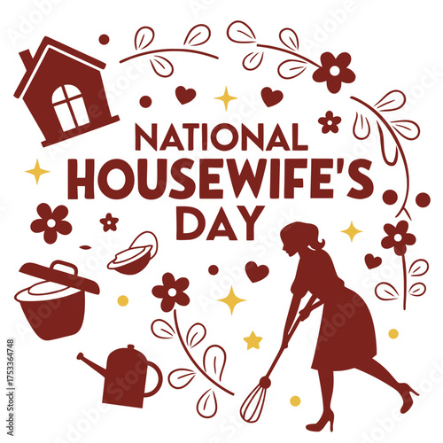 NATIONAL HOUSEWIFE’S DAY vector illustration