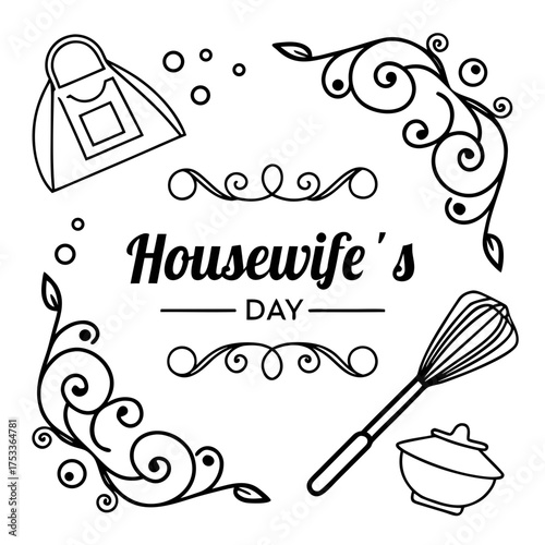 NATIONAL HOUSEWIFE’S DAY vector illustration