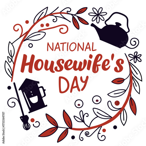 NATIONAL HOUSEWIFE’S DAY vector illustration