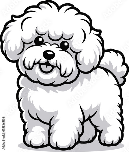 Cute cartoon a illustrator vector Bichon Frisé