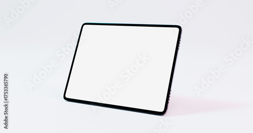 Fotografía Angled tablet display mockup on pale surface