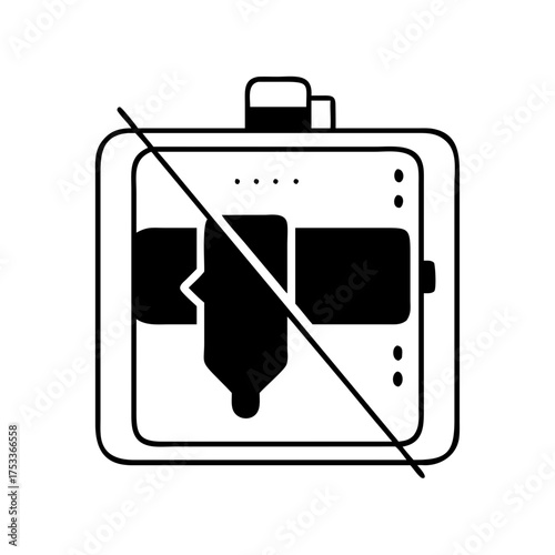 Vector art of no 3d printing sign