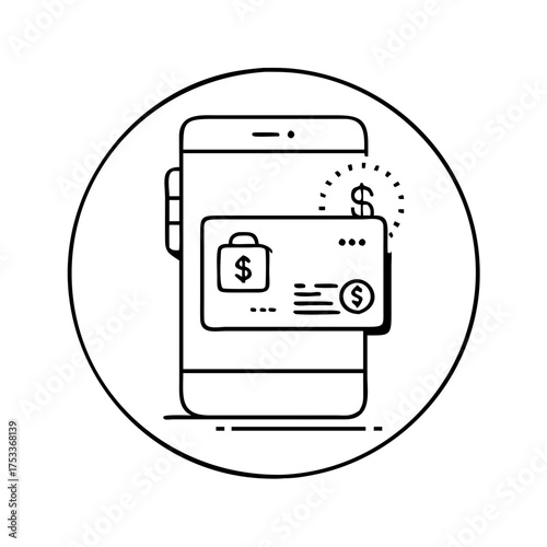 Vector art of mobile payment vector icon online banking, money transaction, financial service