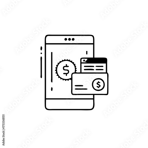 Vector art of mobile payment vector icon online banking, money transaction, financial service