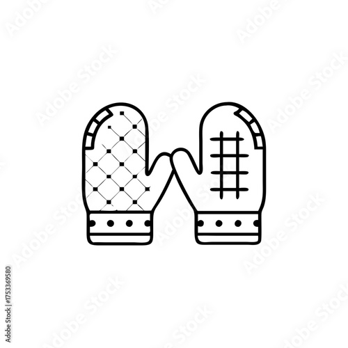 Illustration of oven mitts, perfect for cooking or kitchen safety themes