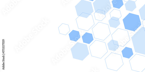 Abstract blue hexagon shape for frame illustration design