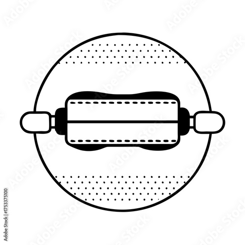 Vector art of ab roller for exercise and fitness in a minimalist design, gym equipment