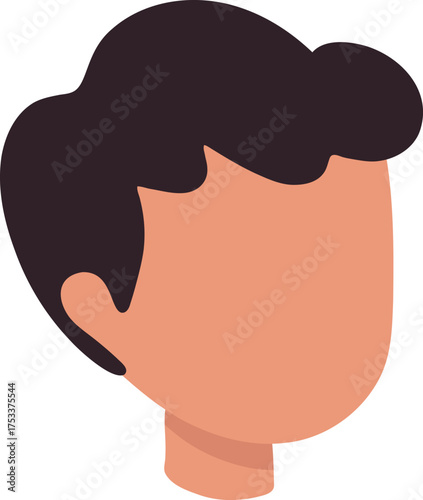 Faceless Person with Dark Hair