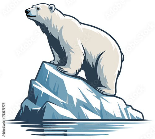 polar bear Majestic stands proudly on melting ice floe arctic wildlife scene