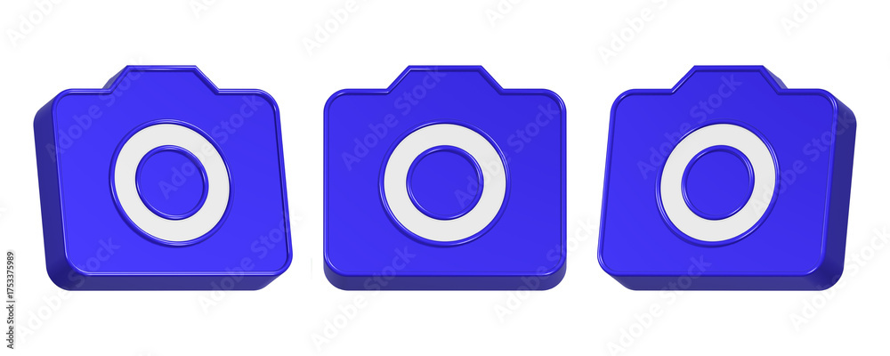 Fototapeta premium 3d rendering design of blue camera icon 