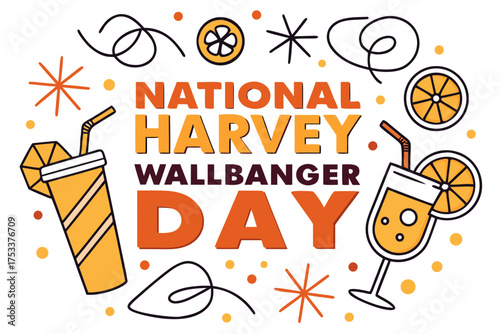 Fotografie NATIONAL HARVEY WALLBANGER DAY vector illustration