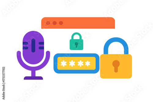 Voice recognition and password security authentication concept for digital access