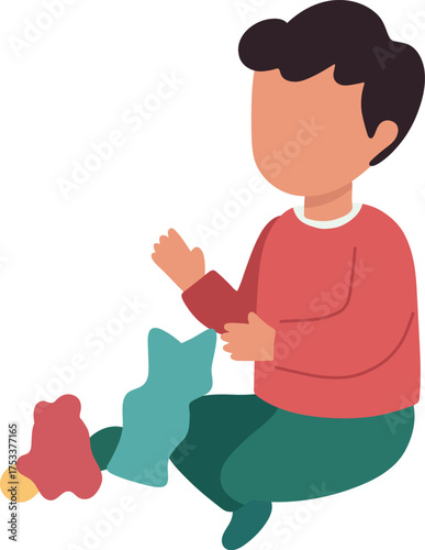 Boy Unpacking Presents