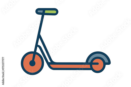 Modern electric kick scooter side view simple icon design