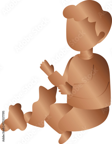 Bronze Boy Unpacking Presents