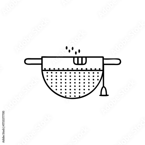 Illustration of tea infuser, , ideal for tearelated designs and culinary themes