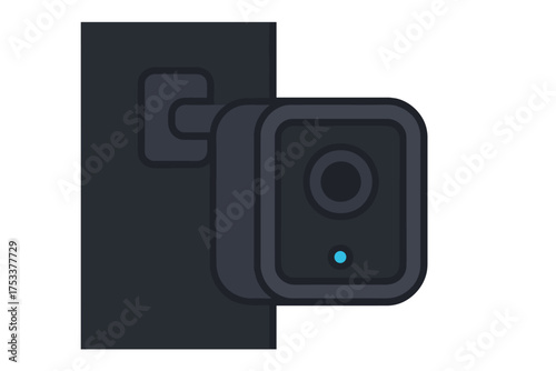 Modern security camera device with operational status indicator light