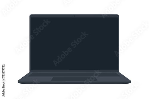 Sleek portable computer with dark display and input area isolated