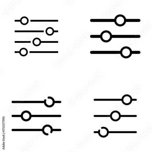 Adjustment icon symbol. Adjusting the settings logo sign. Vector illustration image. Isolated on a white background. stock illustration