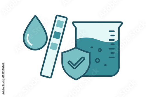 Water quality testing and purity assurance concept icons