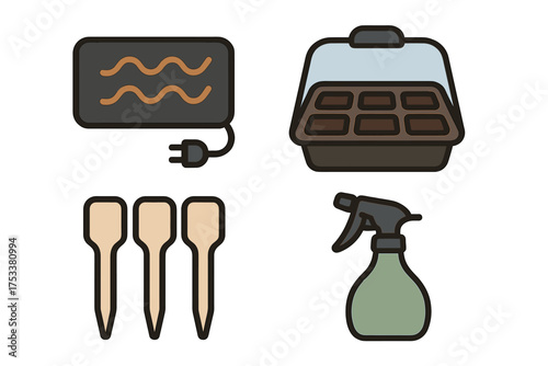 Seed starting kit with heat mat propagator and spray bottle for indoor gardening