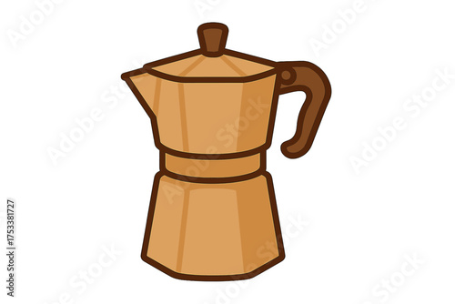 Traditional Italian stovetop espresso maker Moka pot for brewing strong coffee