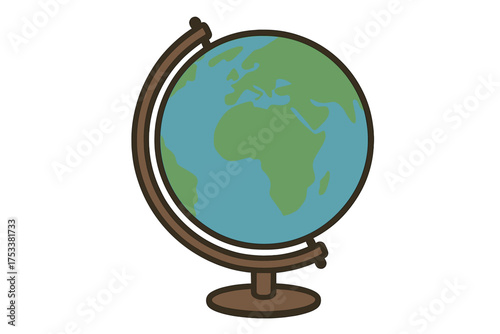 Classic terrestrial globe showing continents and oceans for geography education and world travel concepts