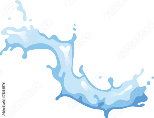 water splash isolated on white background,  a splash of water on a white background with water droplets.
