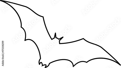 Bat icon vector illustration designed with sleek minimal lines and balanced silhouette, representing the mysterious nocturnal creature often associated with night, Halloween, mystery, and darkness.