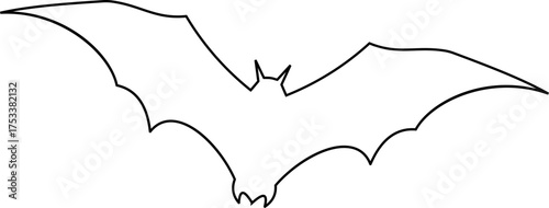 Bat icon vector illustration designed with sleek minimal lines and balanced silhouette, representing the mysterious nocturnal creature often associated with night, Halloween, mystery, and darkness.
