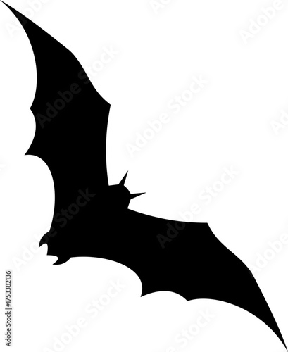 Bat icon vector illustration designed with sleek minimal lines and balanced silhouette, representing the mysterious nocturnal creature often associated with night, Halloween, mystery, and darkness.