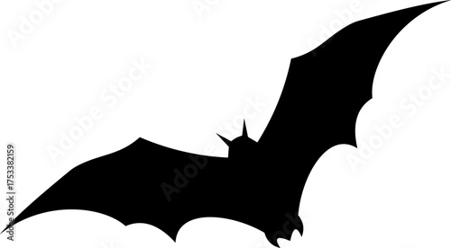 Bat icon vector illustration designed with sleek minimal lines and balanced silhouette, representing the mysterious nocturnal creature often associated with night, Halloween, mystery, and darkness.