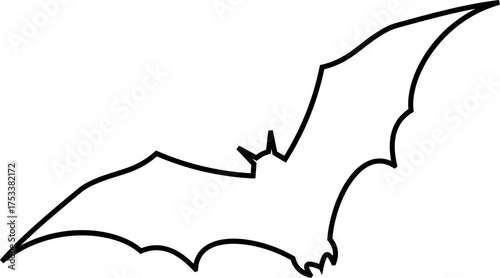 Bat icon vector illustration designed with sleek minimal lines and balanced silhouette, representing the mysterious nocturnal creature often associated with night, Halloween, mystery, and darkness.
