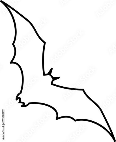 Bat icon vector illustration designed with sleek minimal lines and balanced silhouette, representing the mysterious nocturnal creature often associated with night, Halloween, mystery, and darkness.