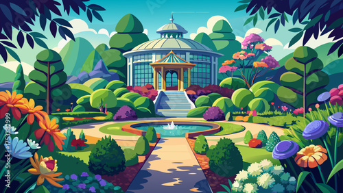 Very beautiful view of Cape Fear Botanical Garden in Fayetteville, North Carolina, USA, showcasing lush gardens, blooming flowers, serene walking paths, and vibrant greenery under soft natural light.