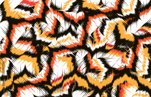 Ikat ethnic abstract beautiful art. Ikat seamless pattern in tribal, 
folk embroidery, Mexican style. Aztec geometric art ornament print. 
Design for carpet, wallpaper, clothing, wrapping, fabric,cove