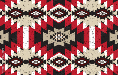Ikat ethnic abstract beautiful art. Ikat seamless pattern in tribal, 
folk embroidery, Mexican style. Aztec geometric art ornament print. 
Design for carpet, wallpaper, clothing, wrapping, fabric,cove