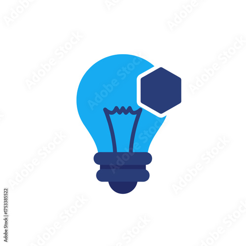 NFT for Invention Flat Icon, Digital Idea Token Illustration
