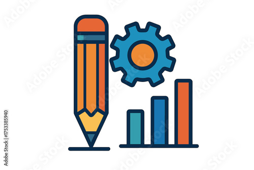 Business planning and statistical data visualization with writing tool settings